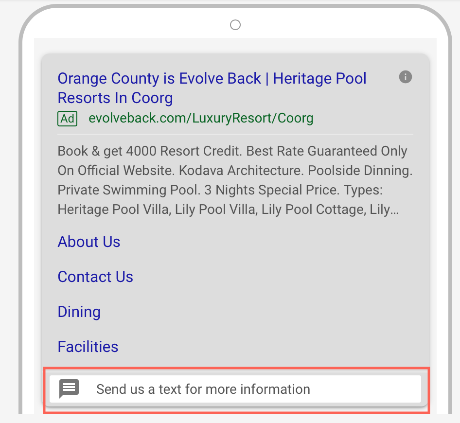 Search Ads Message Extension
