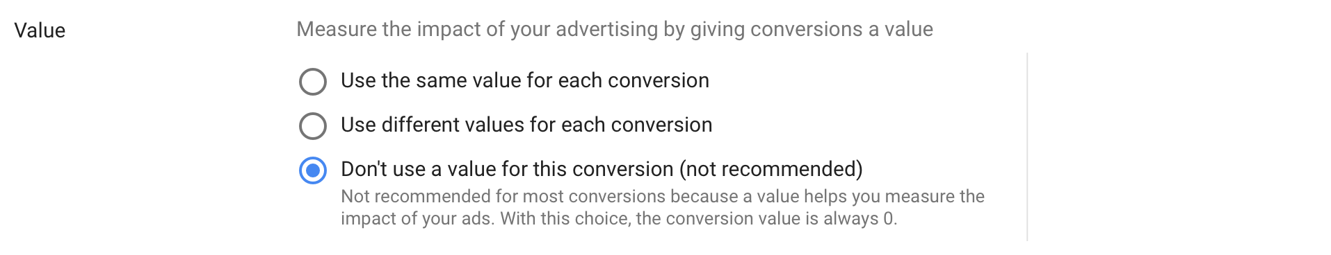 Defining Conversion Value