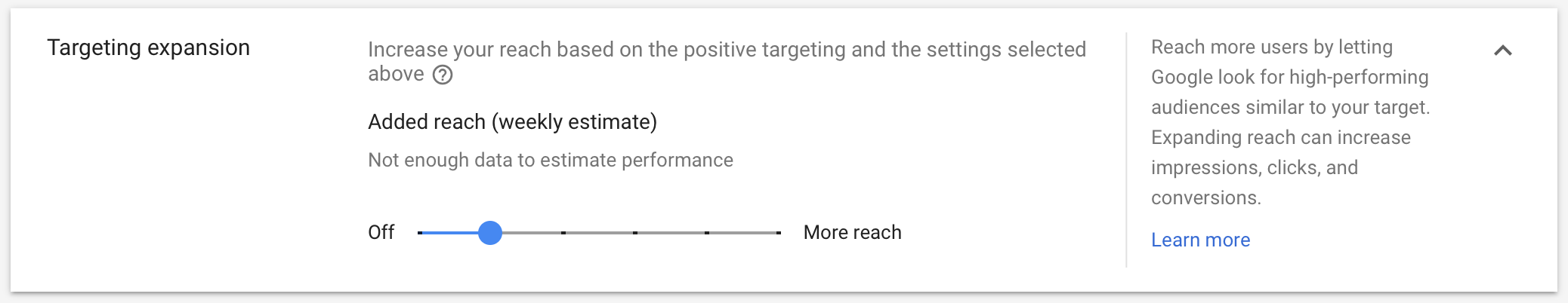 Targeting Expansion in Gogle Ads