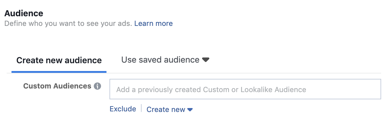 Audience in Facebook Ads