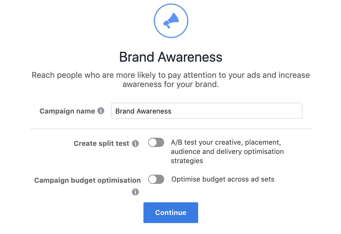 Facebook Brand Awareness Objective