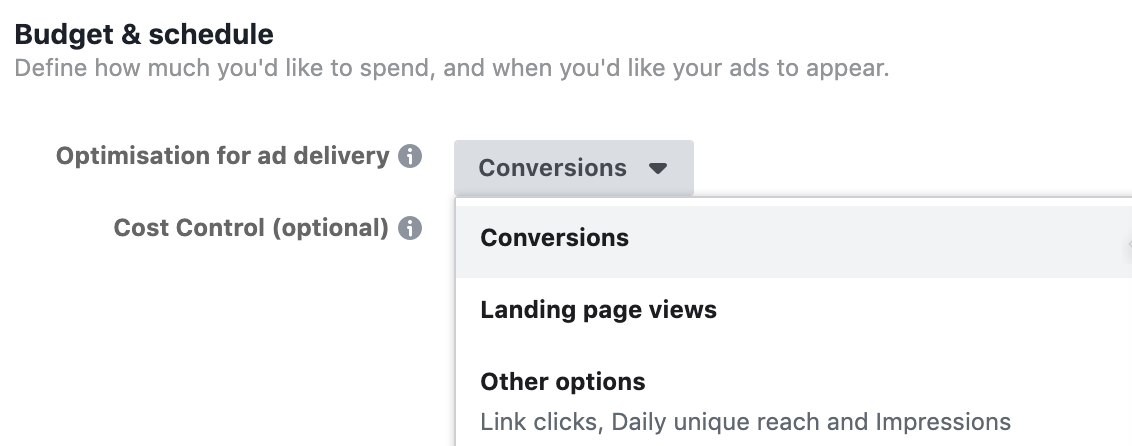 Facebook Ad Delivery Optimisation