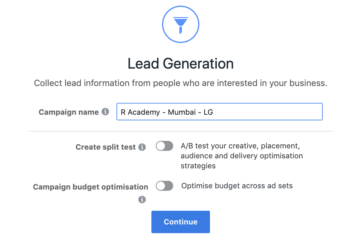 Facebook Lead Generation Campaign