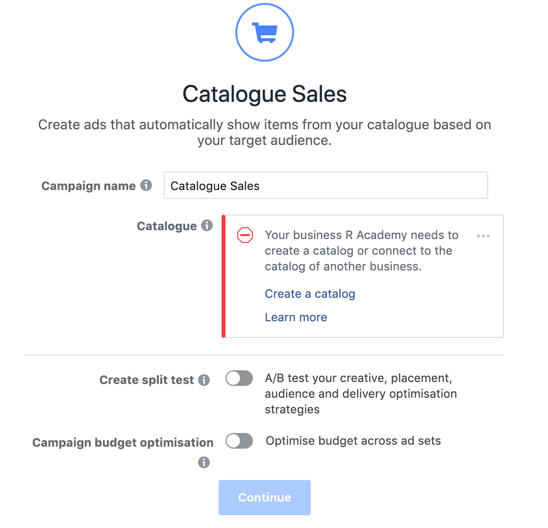Catalogues Ads in Facebook