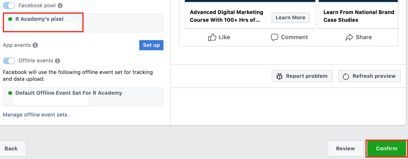 Facebook Ad Confirmation