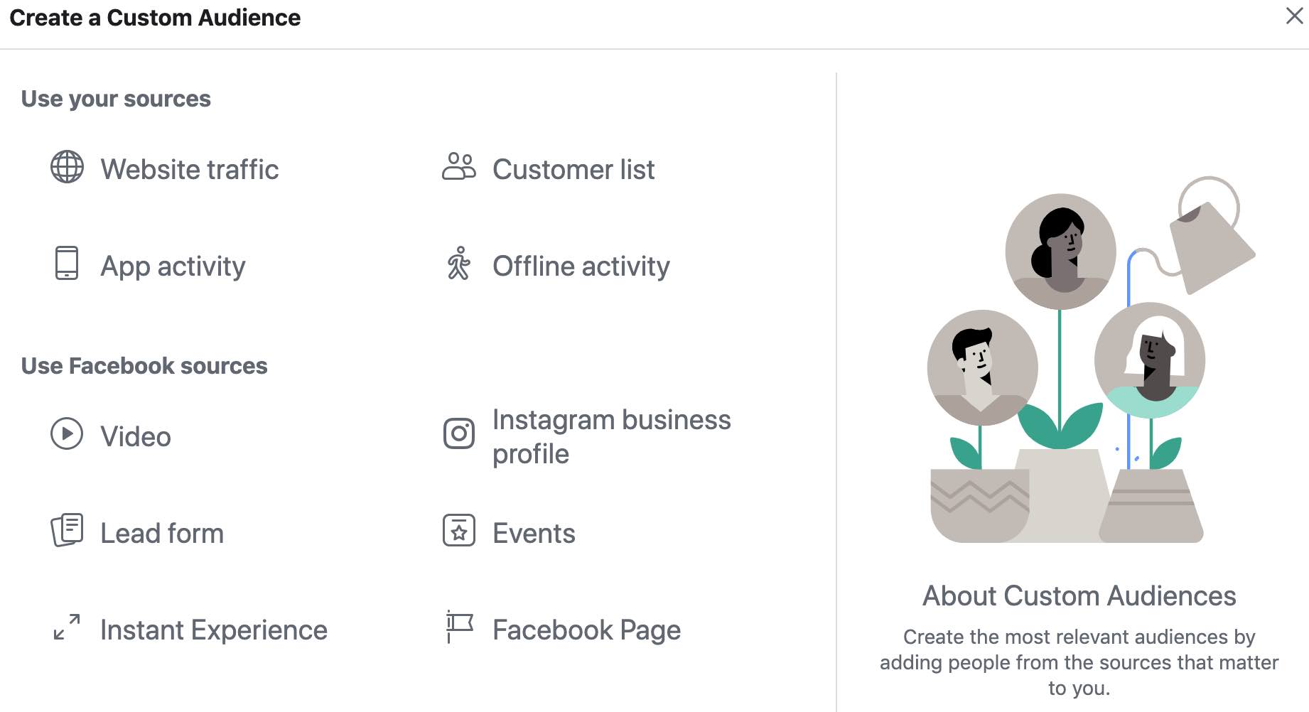 Create Custom Audiences in Facebook