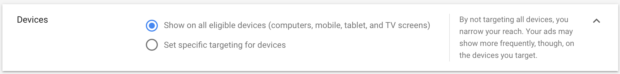 Devices in Google Ads