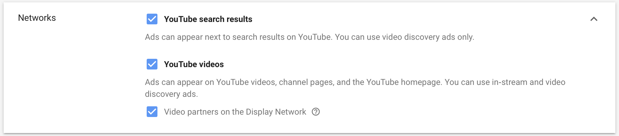 YouTube Network Selection