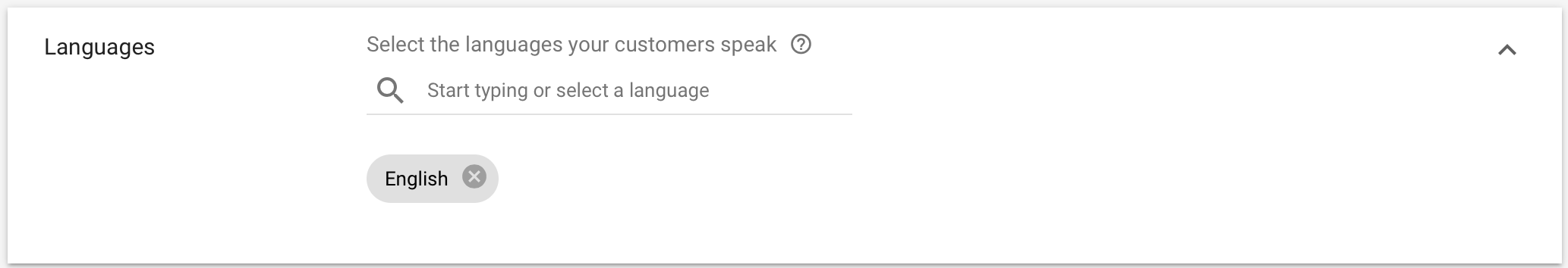 Languages in Google Ads