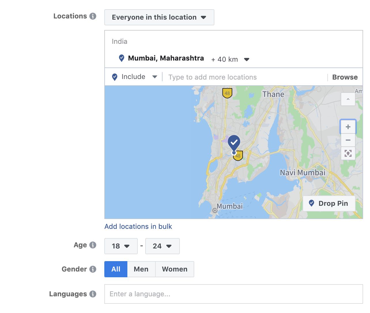 Facebook Location Targeting