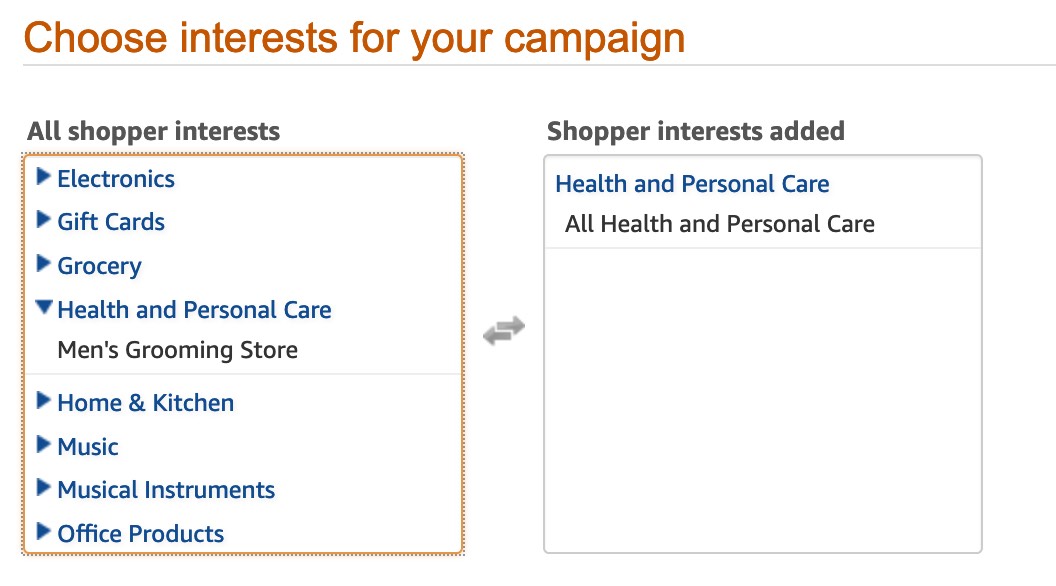 Interest Categories in Amazon Ads