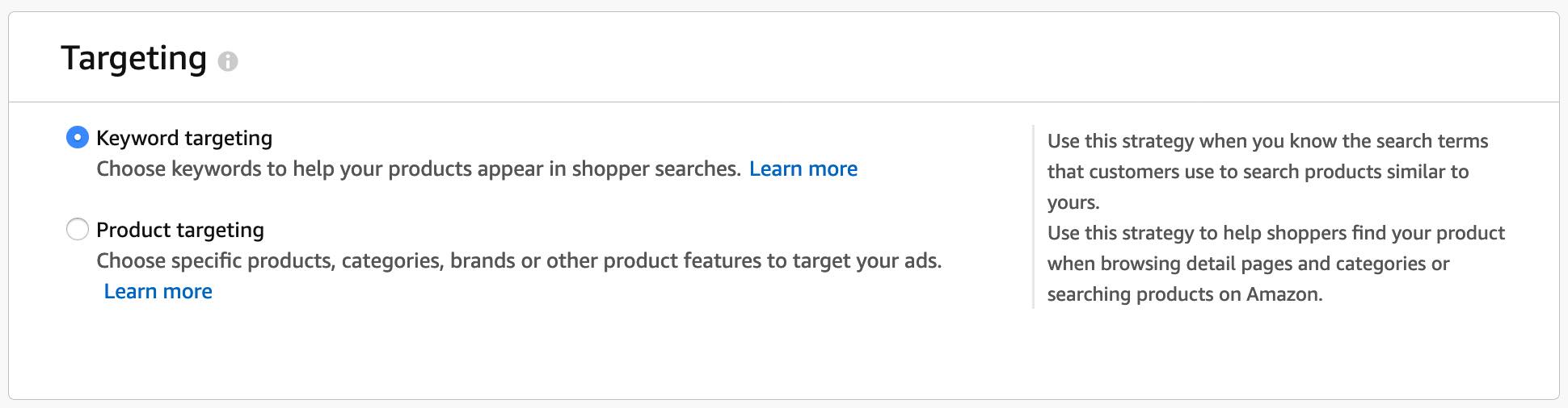 Amazon Ads Keyword Targeting
