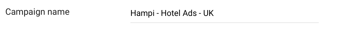 Hotel Ads Campaign Name