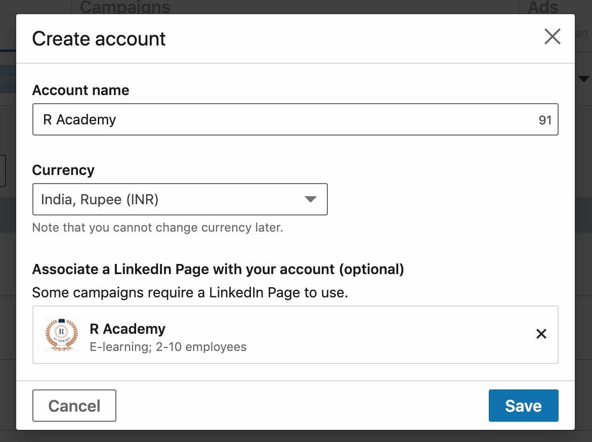 Creating LinkedIn Advertising Account
