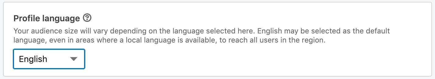 LinkedIn Ads Language Setting