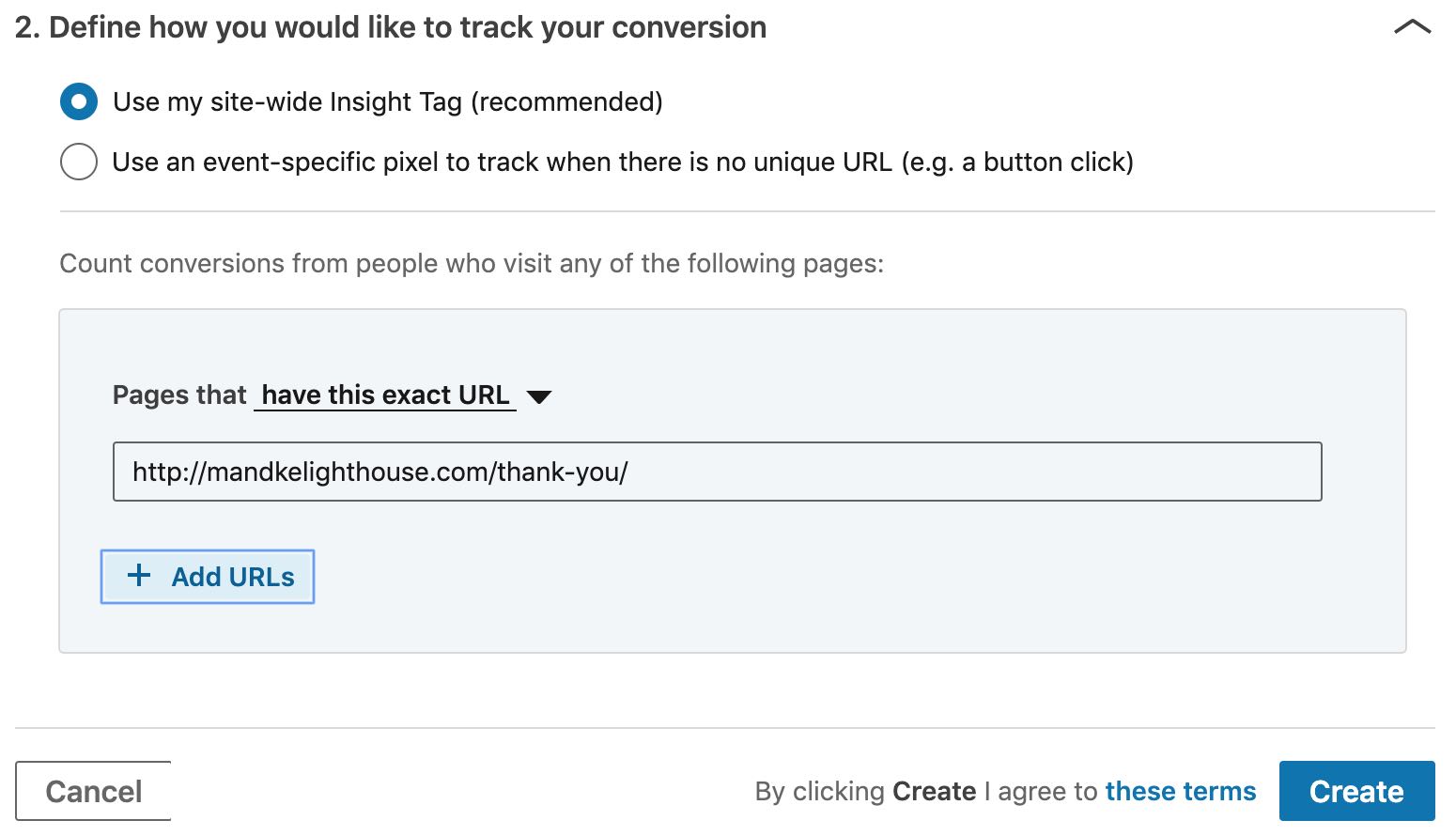Track Conversions on Linkedin