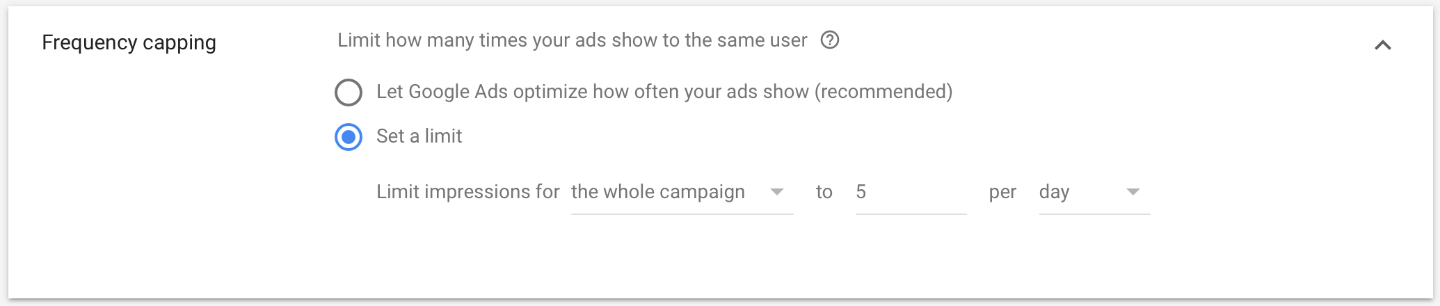Google Ads Frequency Capping