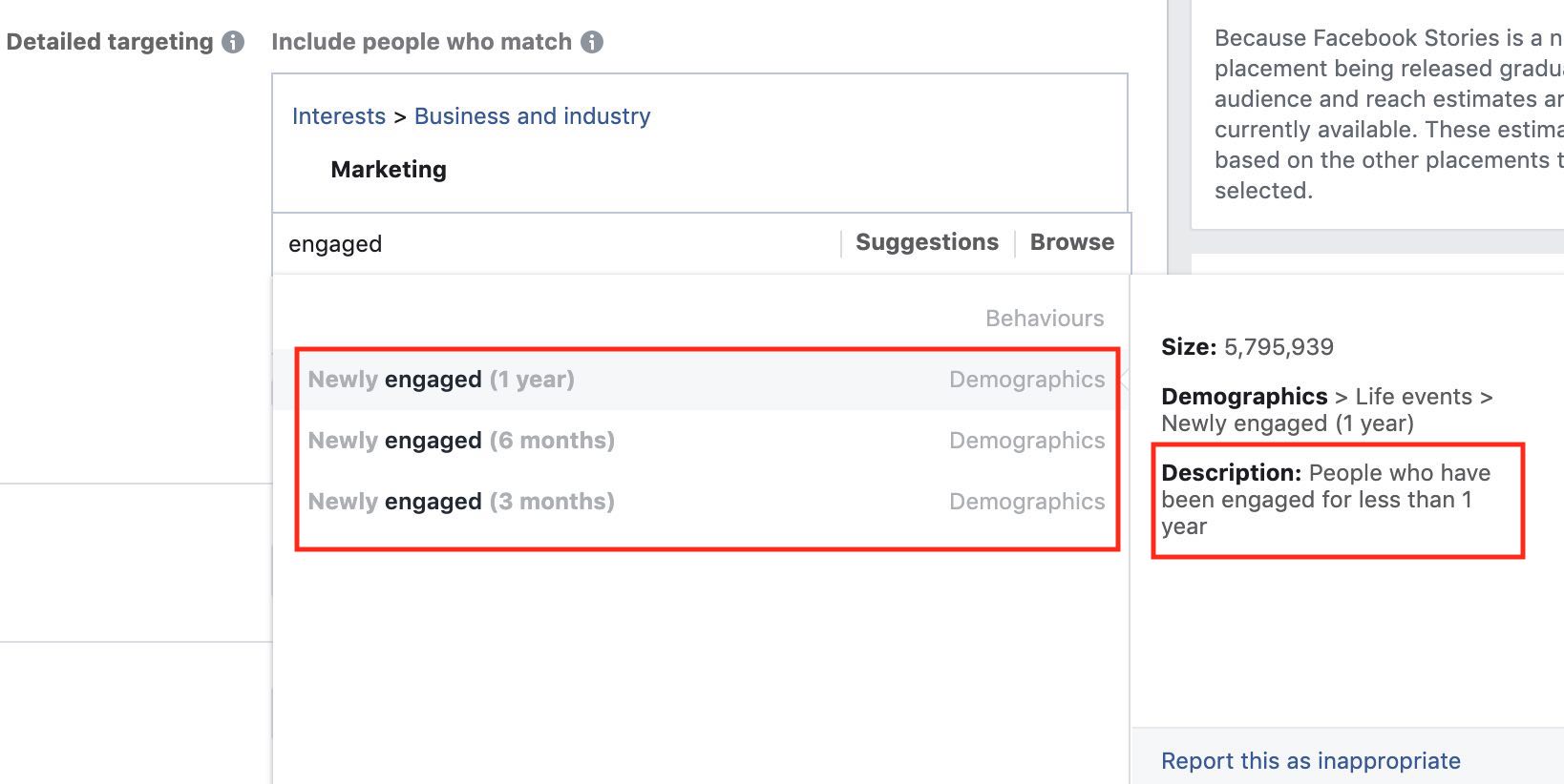 Demographics Targeting in Facebook