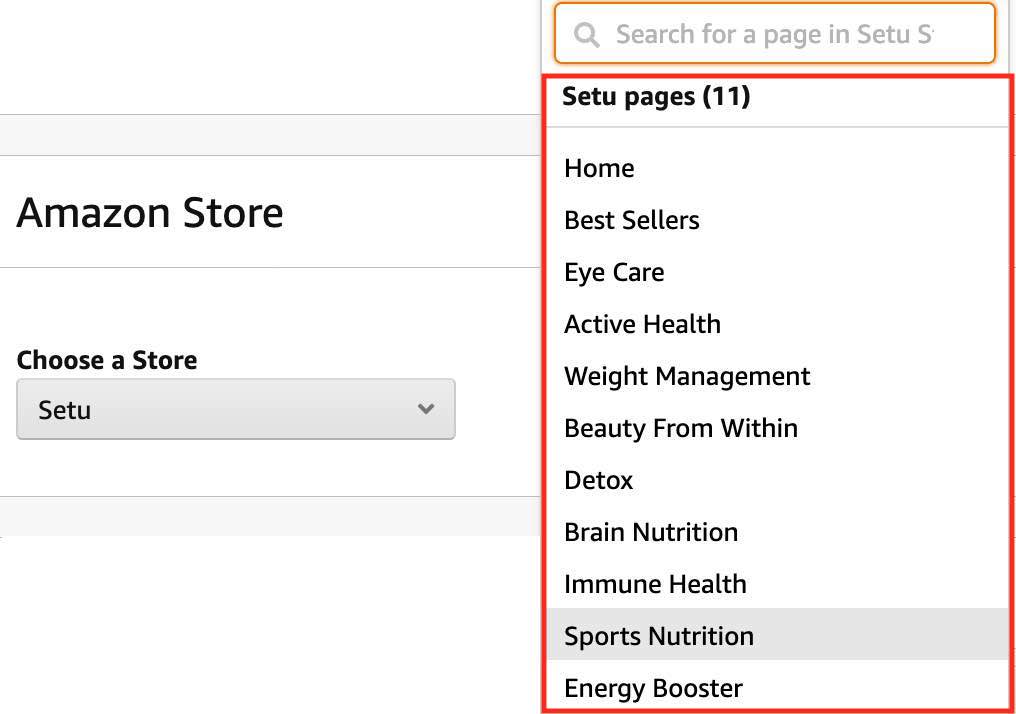 Category Page Selection 