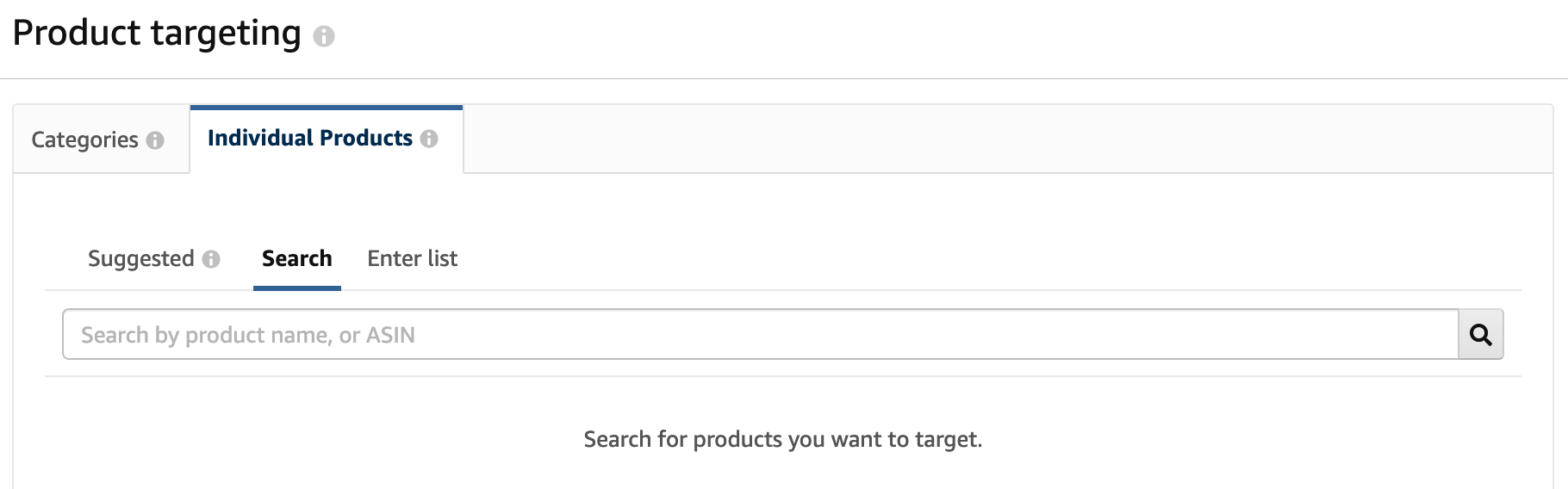 Individual Product Targeting on Amazon