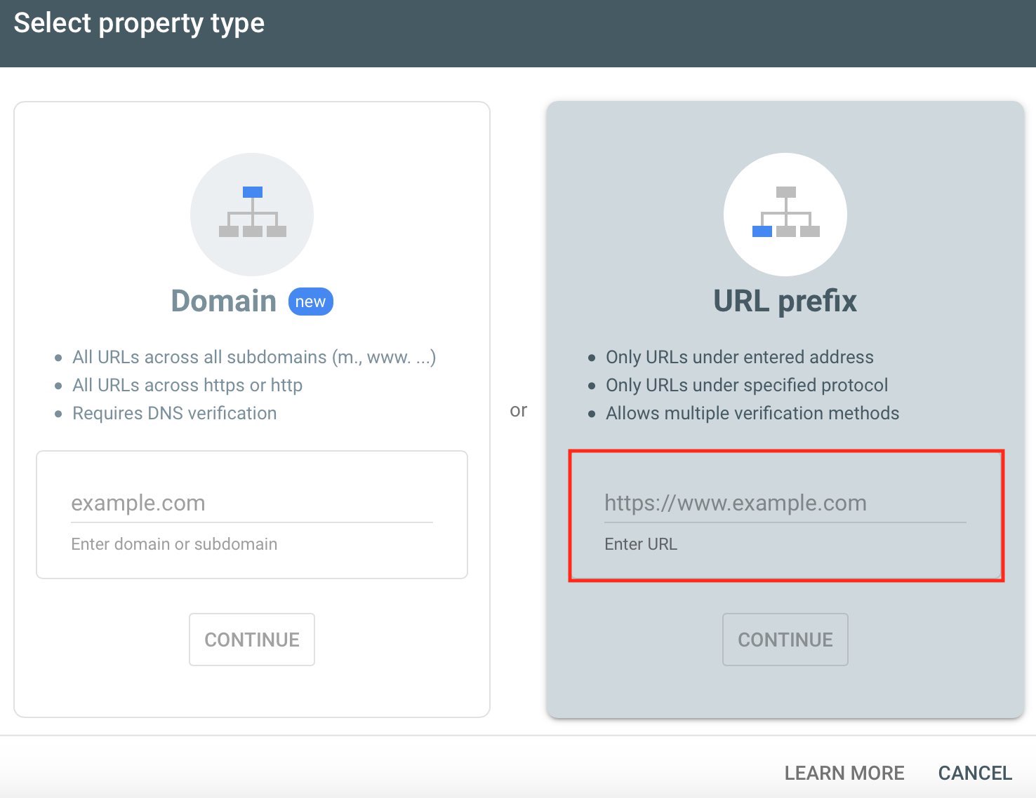 Google Search Console Property