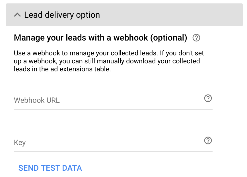 Webhook to Collect Leads